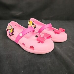 Crocs Pink Keeley Shoes Kids Size 12 Mary Jane Sandals Waterproof Slip on